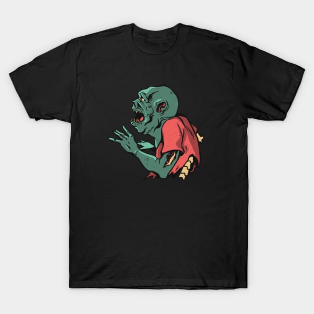 Creepy Zombie Illustration T-Shirt by SLAG_Creative